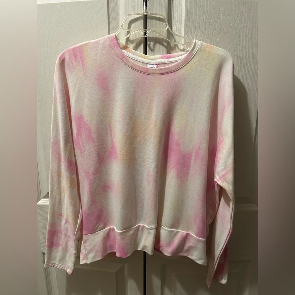 Old Navy Active Pink, Yellow, White Tie Dye Athletic Top, Medium